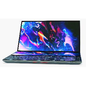 3D Asus Zenbook Pro Dual Screen Laptop Rigged